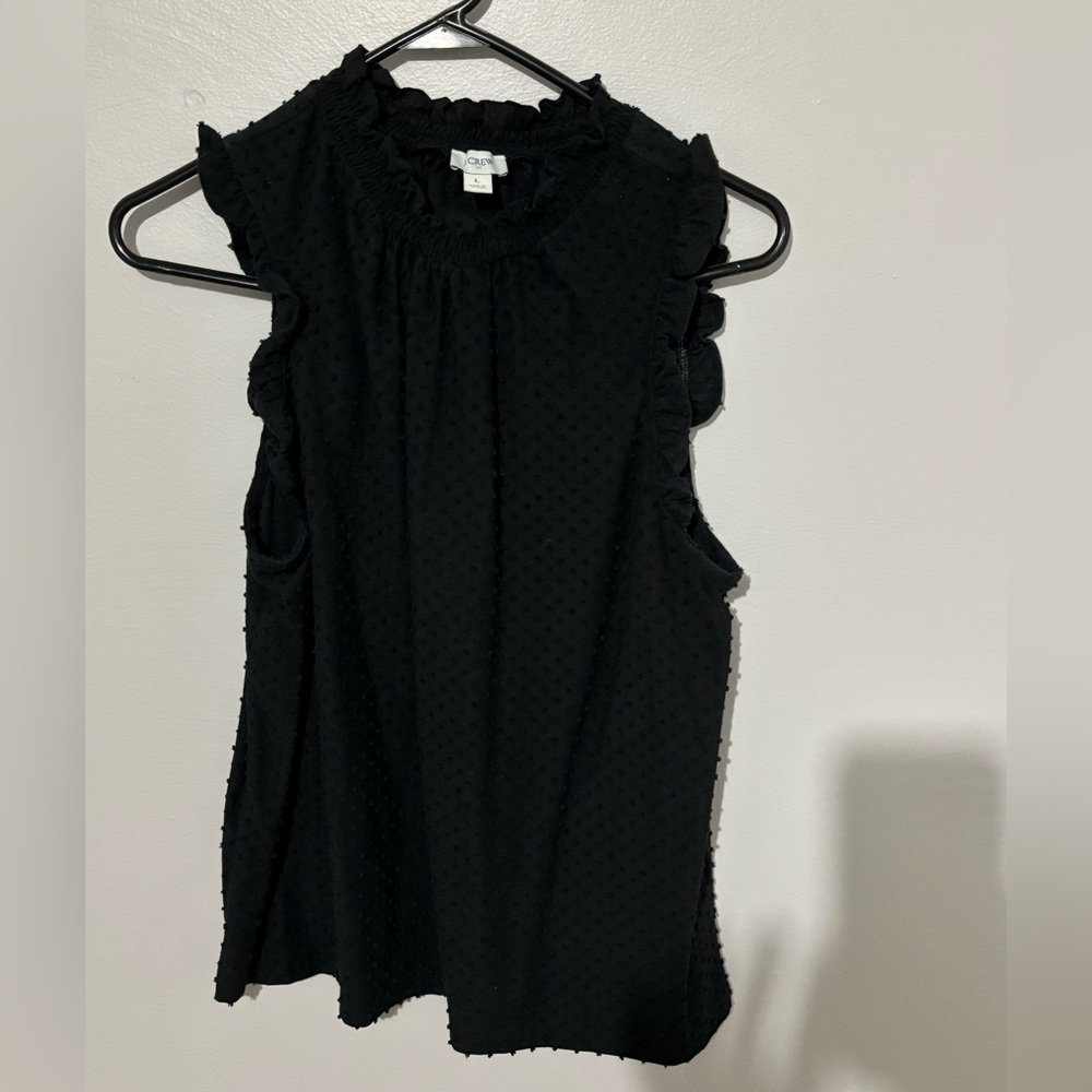 J. Crew Black Dotted Blouse